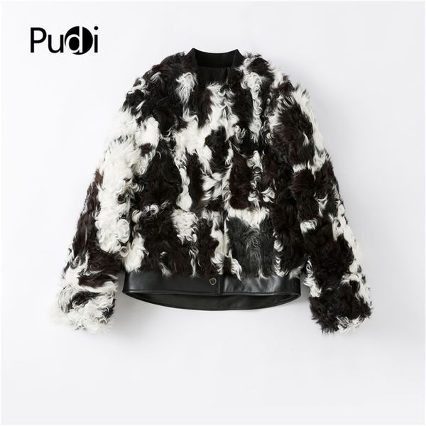 pudi women winter real sheepskin with wool fur oversize jacket coat 2020 ins lady female natural wool fur parka coats ct062, Black
pudi women winter real sheepskin with wool fur oversize jacket coat 2020 ins lady female natural wool fur parka coats ct062, Black