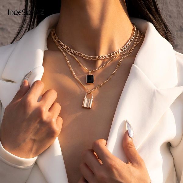 chains 3pcs/set steampunk lock padlock pendant necklace retro multi layered square rhinestone choker necklaces collar for women jewelry, Silver
chains 3pcs/set steampunk lock padlock pendant necklace retro multi layered square rhinestone choker necklaces collar for women jewelry, Silver