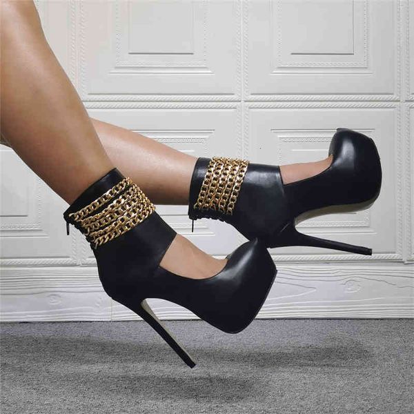 handmade ladies designer stiletto shoes platform high heel black chain large size 47 party european and american style h17-w29
handmade ladies designer stiletto shoes platform high heel black chain large size 47 party european and american style h17-w29