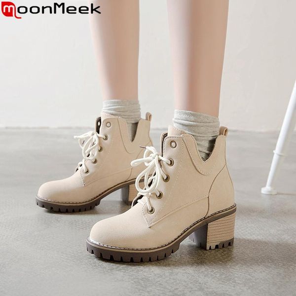 moonmeek ankle boots for women round toe lace up ladies boots square high heels shoes autumn winter 2021 big size 34-43, Black
moonmeek ankle boots for women round toe lace up ladies boots square high heels shoes autumn winter 2021 big size 34-43, Black