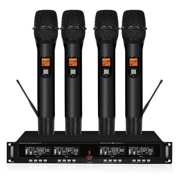 professional uhf wireless stage microphone 4 hand-held microphone for outdoor activities family ktv karaoke party
professional uhf wireless stage microphone 4 hand-held microphone for outdoor activities family ktv karaoke party