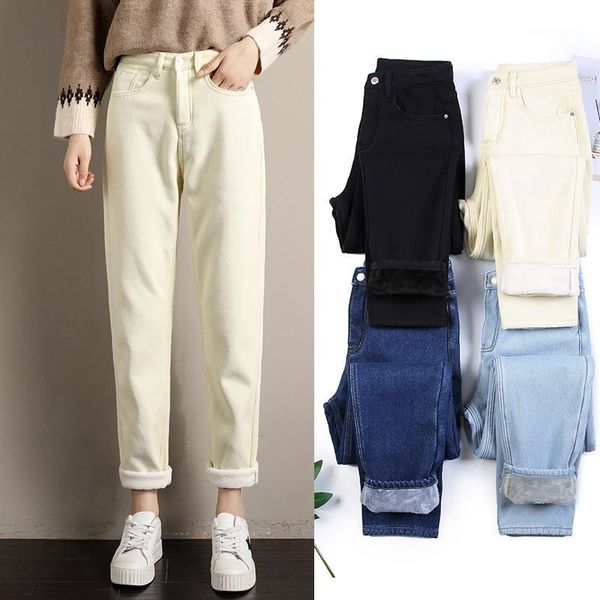 women's jeans autumn winter plus velvet straight woman size loose thicken bf style black long pants women denim mujer1, Blue
women's jeans autumn winter plus velvet straight woman size loose thicken bf style black long pants women denim mujer1, Blue