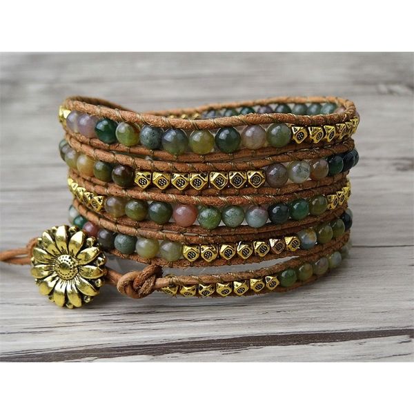 boho beads bracelet indian stone beads bracelet natural stone yoga bracelet 5 wraps leather jewelry y200730, Black
boho beads bracelet indian stone beads bracelet natural stone yoga bracelet 5 wraps leather jewelry y200730, Black