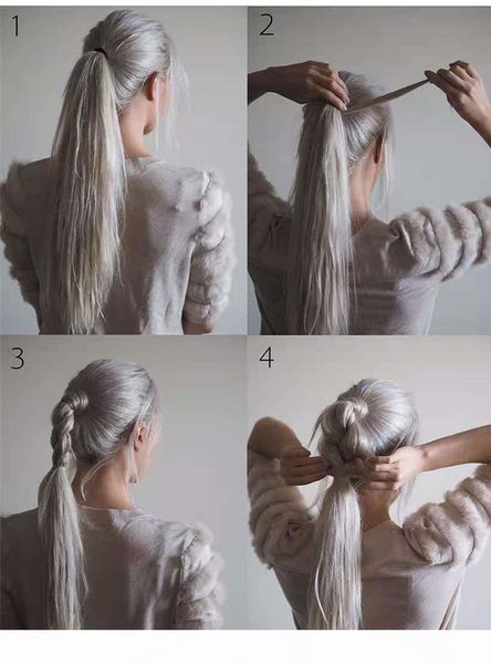 silver gray straight seamless wrap around ponytail extension real hair piece clip in grey hair extensions, Black
silver gray straight seamless wrap around ponytail extension real hair piece clip in grey hair extensions, Black