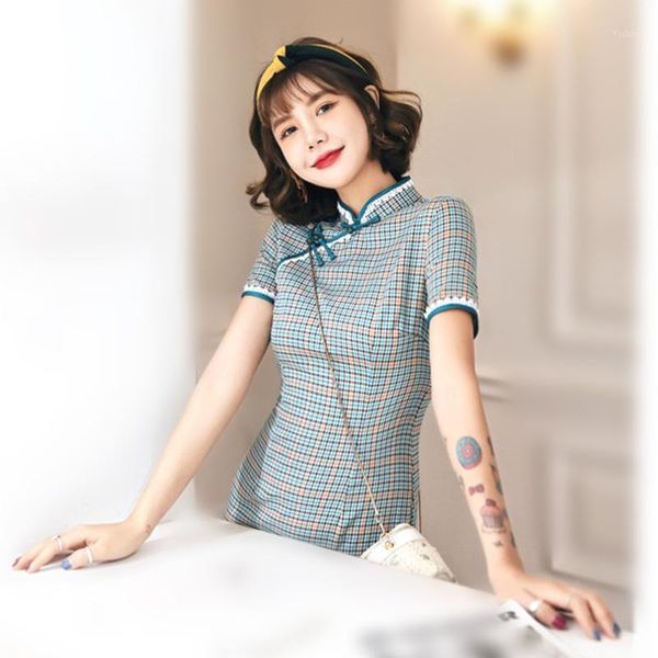 ladies plaid cotton linen knee cheongsam chinese qipao dress summer slim dress tr lattice teenage girl everyday wear1, Red
ladies plaid cotton linen knee cheongsam chinese qipao dress summer slim dress tr lattice teenage girl everyday wear1, Red