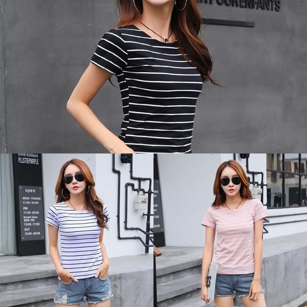2020 short sleeve coat women's striped t- korean version women's bottoming shirt t-shirt upper garment dhlkp, White
2020 short sleeve coat women's striped t- korean version women's bottoming shirt t-shirt upper garment dhlkp, White