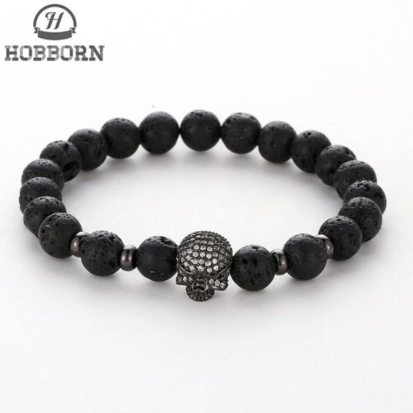 hobborn punk men skull bracelet handmade 8mm natural lava stone micro-inlaid zircon skeleton healing bracelets hip hop jewelry, Golden;silver
hobborn punk men skull bracelet handmade 8mm natural lava stone micro-inlaid zircon skeleton healing bracelets hip hop jewelry, Golden;silver