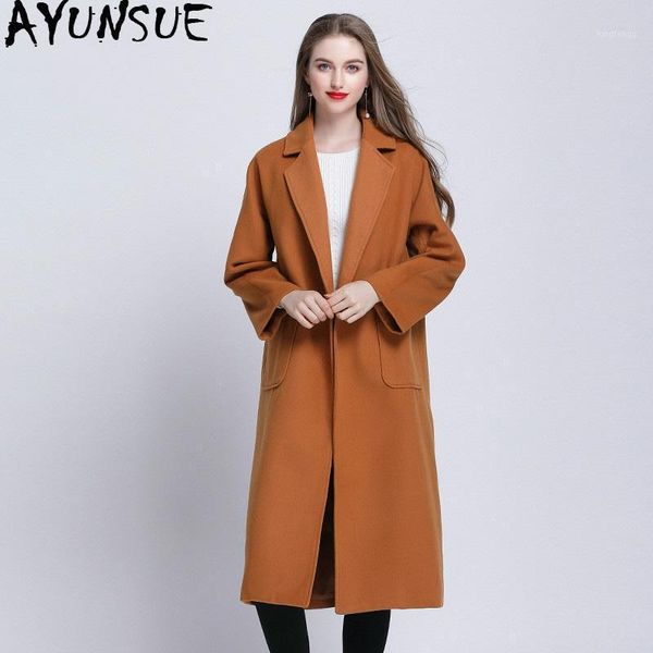 ayunsue wool long coat women plus size woolen jacket feminine coat women's clothing winter coats chaquetas invierno mujer kj3351, Black
ayunsue wool long coat women plus size woolen jacket feminine coat women's clothing winter coats chaquetas invierno mujer kj3351, Black