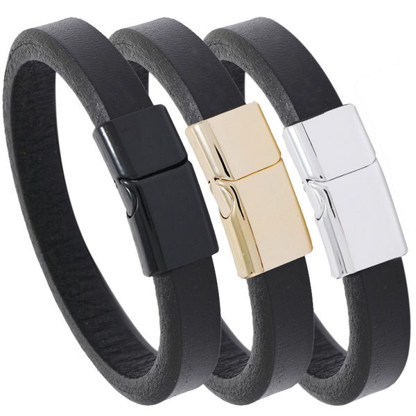 black literature and art men's and women's leisure multicolor alloy magnet buckle smooth face forest series simple leather bracele, Silver
black literature and art men's and women's leisure multicolor alloy magnet buckle smooth face forest series simple leather bracele, Silver