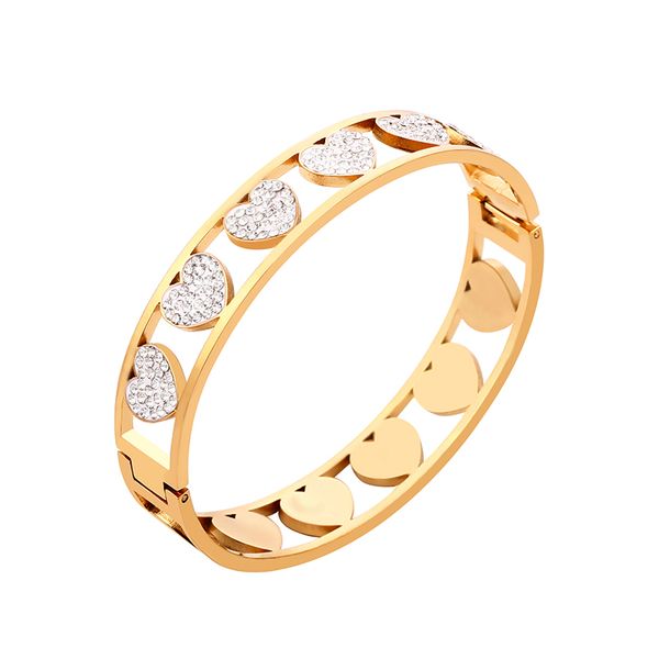 stainless steel bracelet for women jewelry gift white crystal hearts charm bangle hard bracelets on hand, Black
stainless steel bracelet for women jewelry gift white crystal hearts charm bangle hard bracelets on hand, Black