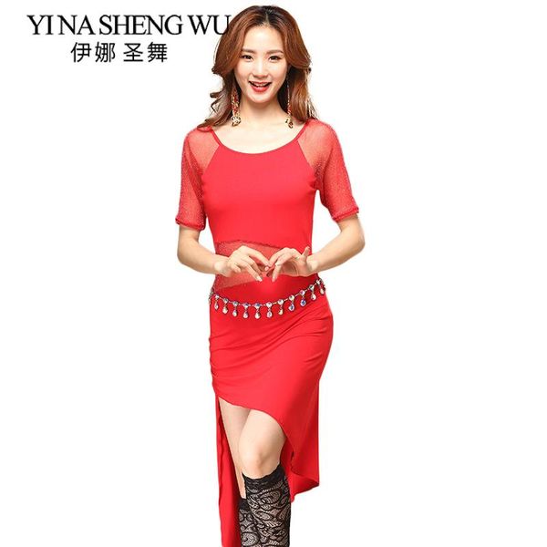 stage wear adults belly dance practice clothes spring and summer female costumes short-sleeve silver yarn irregular dress, Black;red
stage wear adults belly dance practice clothes spring and summer female costumes short-sleeve silver yarn irregular dress, Black;red