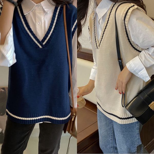 2020 knitted women's autumn new korean version of ins trendy thin jacket loose sleeveless vest for knitwear knitwear vest knitted sweat, White;black
2020 knitted women's autumn new korean version of ins trendy thin jacket loose sleeveless vest for knitwear knitwear vest knitted sweat, White;black