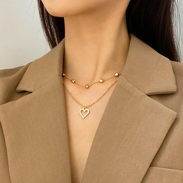 chains vogallery gold color heart layered necklace for women office lady chain on the neck pendant jewelry accessories, Silver
chains vogallery gold color heart layered necklace for women office lady chain on the neck pendant jewelry accessories, Silver