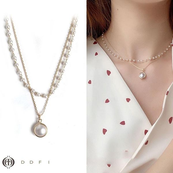 new fashion double pearl necklace clavicle chain simple daily wild minimalist female jewelry necklace, Golden;silver
new fashion double pearl necklace clavicle chain simple daily wild minimalist female jewelry necklace, Golden;silver