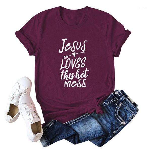 summer cotton t shirt women jesus loves this mess plus size t-shirt female letter print o neck short sleeve casaul 20191, White
summer cotton t shirt women jesus loves this mess plus size t-shirt female letter print o neck short sleeve casaul 20191, White