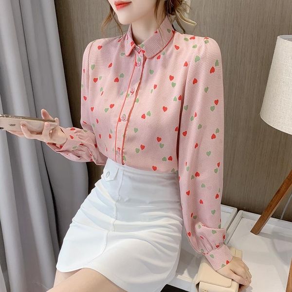 2021 autumn new style japanese female long-sleeved lapel fashion shirt niche design cute print blouse, White
2021 autumn new style japanese female long-sleeved lapel fashion shirt niche design cute print blouse, White