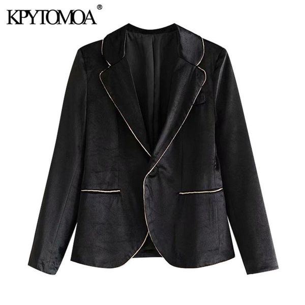 kpytomoa women 2021 fashion patchwork velvet single button blazer coat vintage long sleeve pockets female outerwear chic, White;black
kpytomoa women 2021 fashion patchwork velvet single button blazer coat vintage long sleeve pockets female outerwear chic, White;black