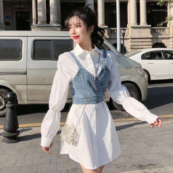 spring women long white shirts two pieces set femme sweet denim camis women long white 1
spring women long white shirts two pieces set femme sweet denim camis women long white 1