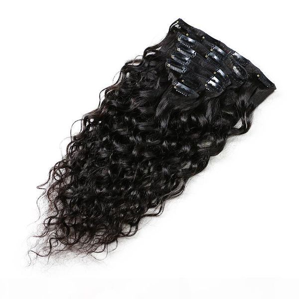 clip in human hair extensions natural color 8 pieces set brazilian natural wave remy hair full head sets 120g, Black
clip in human hair extensions natural color 8 pieces set brazilian natural wave remy hair full head sets 120g, Black
