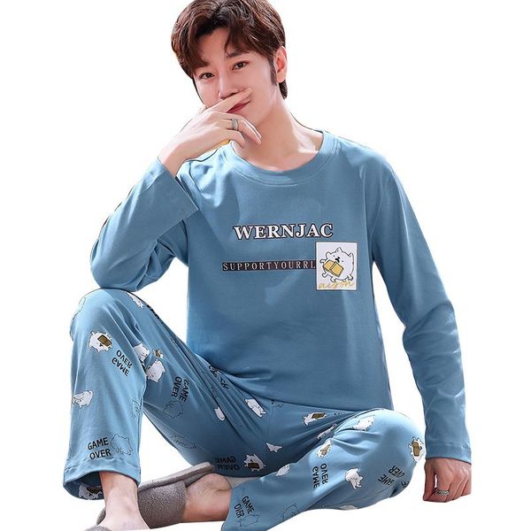 men's sleepwear 2021 autumn winter pajamas for men pure cotton loose home costumes male casual homewear long sleeve pajama pants set, Black;brown
men's sleepwear 2021 autumn winter pajamas for men pure cotton loose home costumes male casual homewear long sleeve pajama pants set, Black;brown