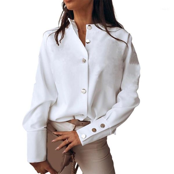 women shirts fashion stand collar long sleeve single-breasted buttons cuff ladies shirt blouse 2020 casual loose 3 colors1, White
women shirts fashion stand collar long sleeve single-breasted buttons cuff ladies shirt blouse 2020 casual loose 3 colors1, White