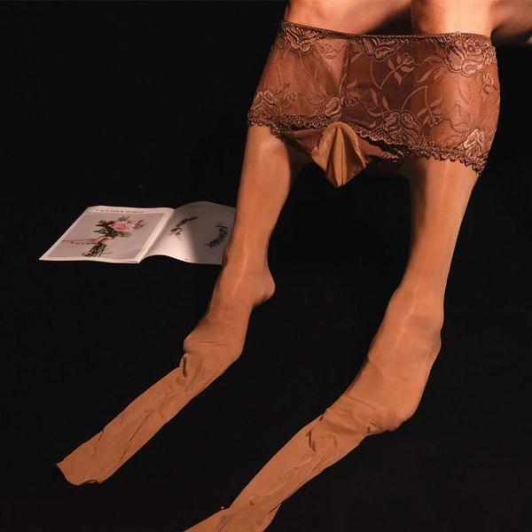 men's socks men 2 in 1 lace underwear stocking plus size u convex pouch stockings cockring open close sleeve gloosy shiny tight 18, Black
men's socks men 2 in 1 lace underwear stocking plus size u convex pouch stockings cockring open close sleeve gloosy shiny tight 18, Black