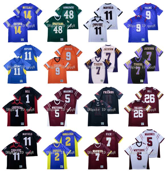 high school 7 lamar jackson 5 patrick mahomes 7 michael vick 2 leighton vander esch leveon bell baker mayfield tyreek hill football jersey, Black
high school 7 lamar jackson 5 patrick mahomes 7 michael vick 2 leighton vander esch leveon bell baker mayfield tyreek hill football jersey, Black