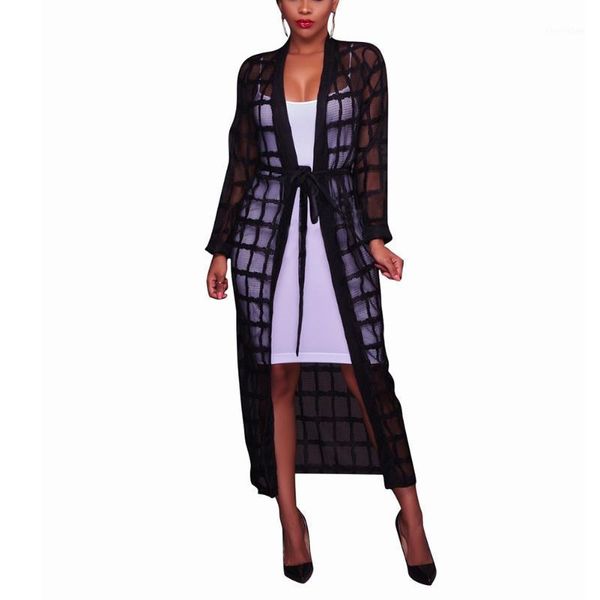 women's trench coats 2021 summer black plaid long mesh coat women casual maxi beach see through elegant female overcoat robe1, Tan;black
women's trench coats 2021 summer black plaid long mesh coat women casual maxi beach see through elegant female overcoat robe1, Tan;black