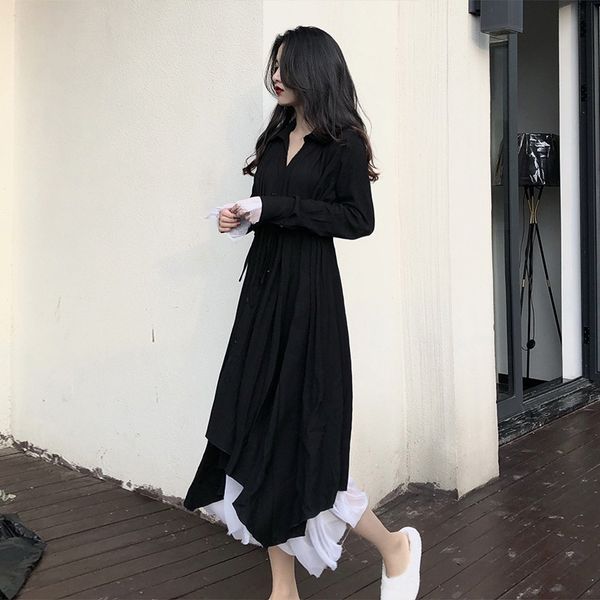 new long skirt of autumn 2020 waist closing slim long foreign style light mature hepburn style small black dress polo dress hrl8q, Black;gray
new long skirt of autumn 2020 waist closing slim long foreign style light mature hepburn style small black dress polo dress hrl8q, Black;gray