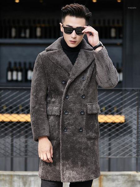 real fur coat men korean sheep shearing wool coat suede leather jacket man double-sided wear long jacket yc1991 kj12651, Black
real fur coat men korean sheep shearing wool coat suede leather jacket man double-sided wear long jacket yc1991 kj12651, Black