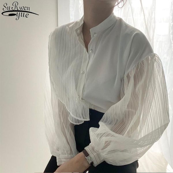 korean see through blouse women fashion loose white women's shirt elegant clothes puff long sleeve mesh blouse 112561
korean see through blouse women fashion loose white women's shirt elegant clothes puff long sleeve mesh blouse 112561