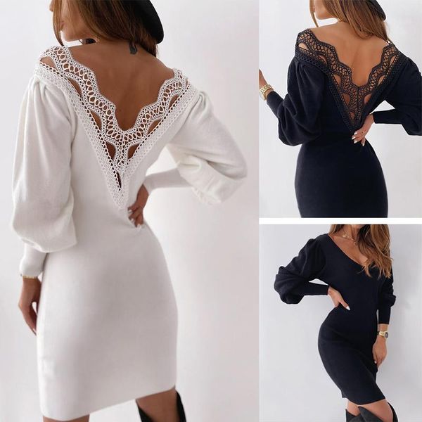 autumn dress backless hollow lace stitching v-neck long sleeve slim dress fashion lantern sleeve bodycon dresses femme robe1, Black;gray
autumn dress backless hollow lace stitching v-neck long sleeve slim dress fashion lantern sleeve bodycon dresses femme robe1, Black;gray