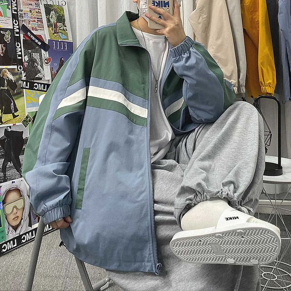 casual men's spring new loose korean fashion long sleeve striped baseball jacket cardigan, Black;brown
casual men's spring new loose korean fashion long sleeve striped baseball jacket cardigan, Black;brown