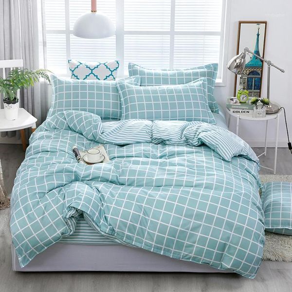 bedding sets home textile 5 size blue plaid summer bed linens 3/4pcs duvet cover set pastoral sheet ab side cover1
bedding sets home textile 5 size blue plaid summer bed linens 3/4pcs duvet cover set pastoral sheet ab side cover1