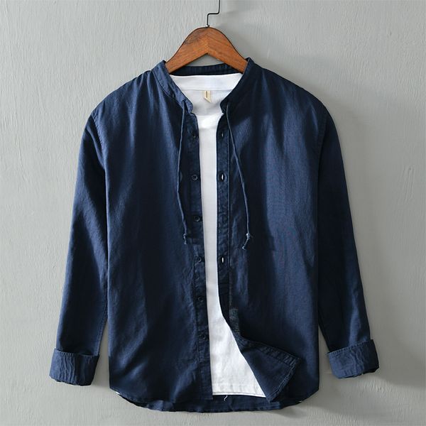 men's casual shirts linen and collar stand summer spring long sleeve shirt men fashion for solid blue male, White;black
men's casual shirts linen and collar stand summer spring long sleeve shirt men fashion for solid blue male, White;black