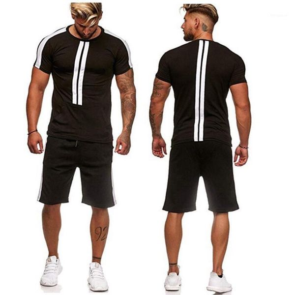 2020 sports suit men set european and american summer men's casual fitness short-sleeved shorts striped 2 pieces1, Gray
2020 sports suit men set european and american summer men's casual fitness short-sleeved shorts striped 2 pieces1, Gray
