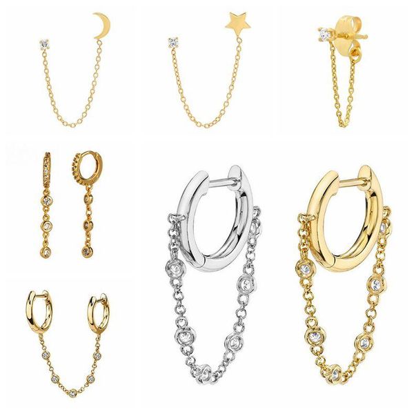 real 100% 925 sterling silver rainbow moon star hoop earrings for women crystal zircon chain earring gold silver ear jewelry a30, Golden;silver
real 100% 925 sterling silver rainbow moon star hoop earrings for women crystal zircon chain earring gold silver ear jewelry a30, Golden;silver
