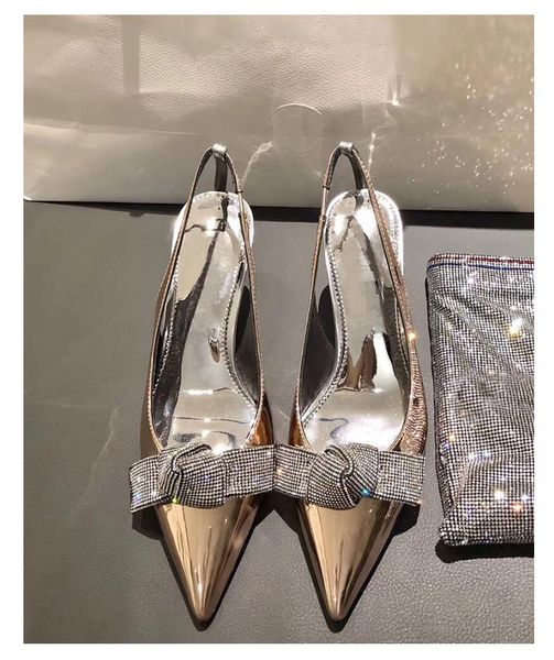 sandals women lady silver poined toes bowtie rhinestone crystal high heels shoes slingback pumps wedding dress thin heel, Black
sandals women lady silver poined toes bowtie rhinestone crystal high heels shoes slingback pumps wedding dress thin heel, Black