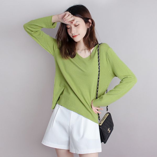 2021 casual simple fashion with low-cut female lazying curling long mesh bottom sweater for autumn and winter f359, White;black
2021 casual simple fashion with low-cut female lazying curling long mesh bottom sweater for autumn and winter f359, White;black