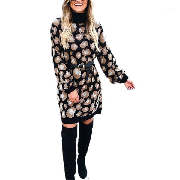 women stylish long sleeve leopard dress fashion high collar dress for women ladies1, Black;gray
women stylish long sleeve leopard dress fashion high collar dress for women ladies1, Black;gray