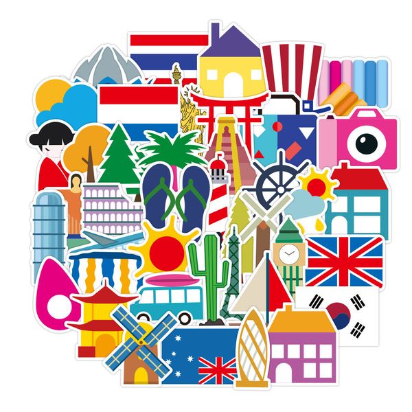 50pcs/set travel around the world waterproof stickers for lapbike waterbottle case trunk car stickers
50pcs/set travel around the world waterproof stickers for lapbike waterbottle case trunk car stickers