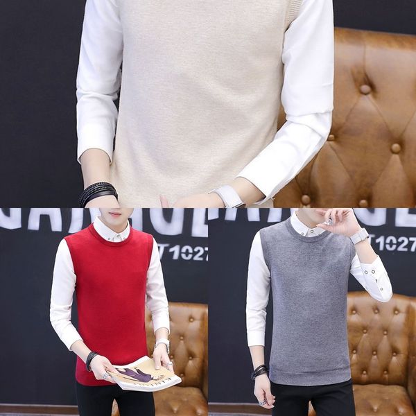 7k3w0 autumn and collar new men's solid round knitted korean youth color pullover vest winter pullover men's sleeveless sweater ve, Blue
7k3w0 autumn and collar new men's solid round knitted korean youth color pullover vest winter pullover men's sleeveless sweater ve, Blue