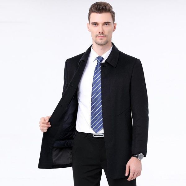 long business in the winter wear down the tank cloth coat more authentic middle-aged warm wool coat, Black
long business in the winter wear down the tank cloth coat more authentic middle-aged warm wool coat, Black