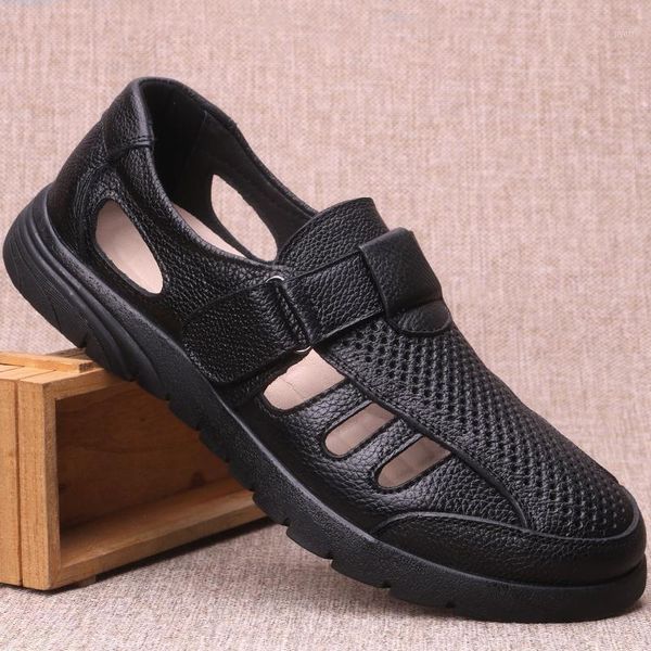 summer 2019 men's genuine leather sandals breathable hollow sewing shoes non-slip leisure ankle-wrap shoes1, Black
summer 2019 men's genuine leather sandals breathable hollow sewing shoes non-slip leisure ankle-wrap shoes1, Black