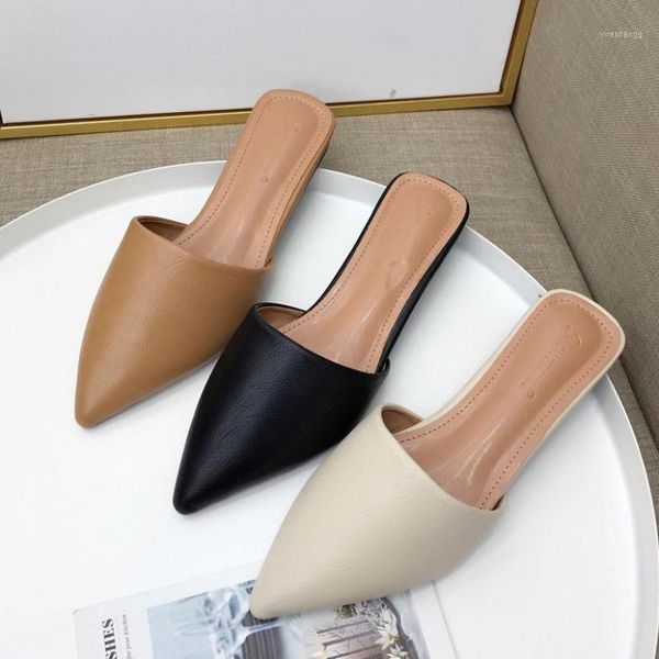 female casual pointed shallow mouth flat bottom baotou artificial pu slippers1, Black
female casual pointed shallow mouth flat bottom baotou artificial pu slippers1, Black