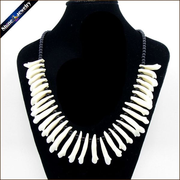 real wolf tooth fangs canine pendant chain black glass beaded strand choker chunky statement bib necklace amulet tribal jewelry 201014, Silver 
real wolf tooth fangs canine pendant chain black glass beaded strand choker chunky statement bib necklace amulet tribal jewelry 201014, Silver