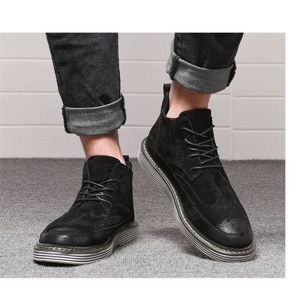 men's korean trend, frosting tooling, casual and all-around real leather shoes 201009, Black
men's korean trend, frosting tooling, casual and all-around real leather shoes 201009, Black