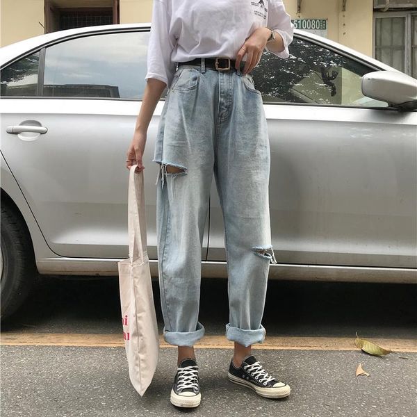 сыпучие марочная женщина джинсы 2019 осень отбеленного повседневного boyfriend hole denim wide leg брюки негабаритная высокая талия женщина, Blue
сыпучие марочная женщина джинсы 2019 осень отбеленного повседневного boyfriend hole denim wide leg брюки негабаритная высокая талия женщина, Blue