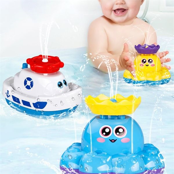 cartoon funny baby bath toy electric rotating spraying water ship toy for infant water jet boat bathroom bathtub kid gift y200323
cartoon funny baby bath toy electric rotating spraying water ship toy for infant water jet boat bathroom bathtub kid gift y200323
