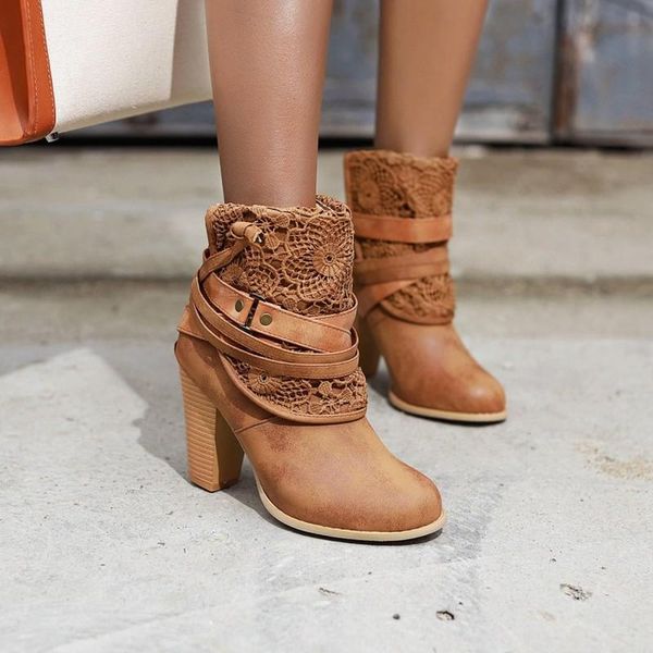 2020 Autumn Winter New Fashion Cross-tied Ankle Boots Women 8cm Thick Heel Lace Boots Ladies Worker Black Brown Shoes
2020 Autumn Winter New Fashion Cross-tied Ankle Boots Women 8cm Thick Heel Lace Boots Ladies Worker Black Brown Shoes